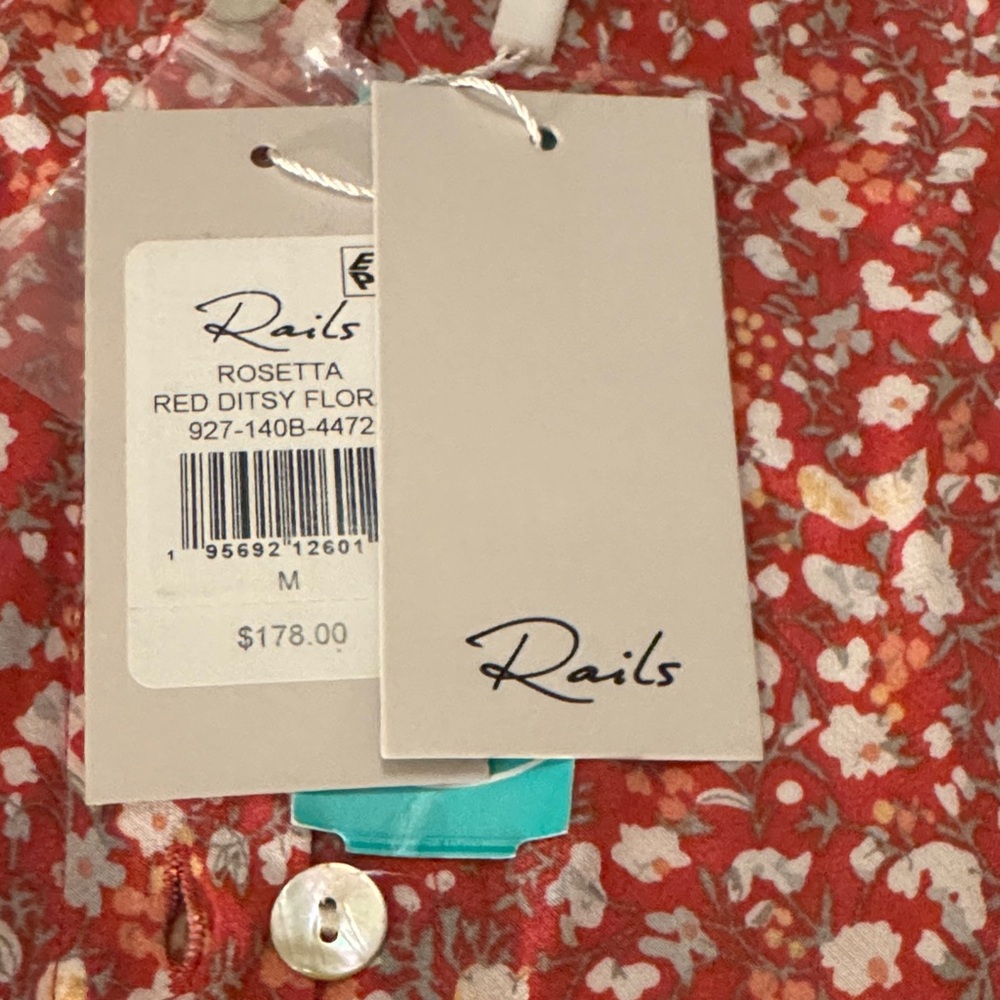 Rails Red Floral Button-Front Midi Skirt - Picture 3 of 7